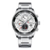 Curren 8362 Silver Chain White Chronograph Dial Dress Watch