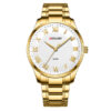 Curren 8409 White Roman Dial Golden Chain Luxury Gift Watch