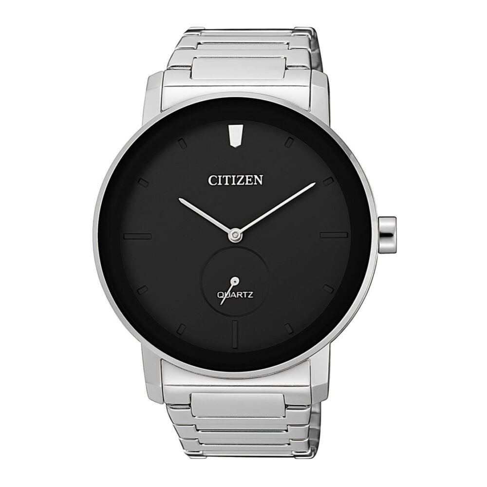 Citizen BE9180-52E Men's Analog Quartz Dress Watch with Silver Stainless Steel Band – 42mm Black Dial