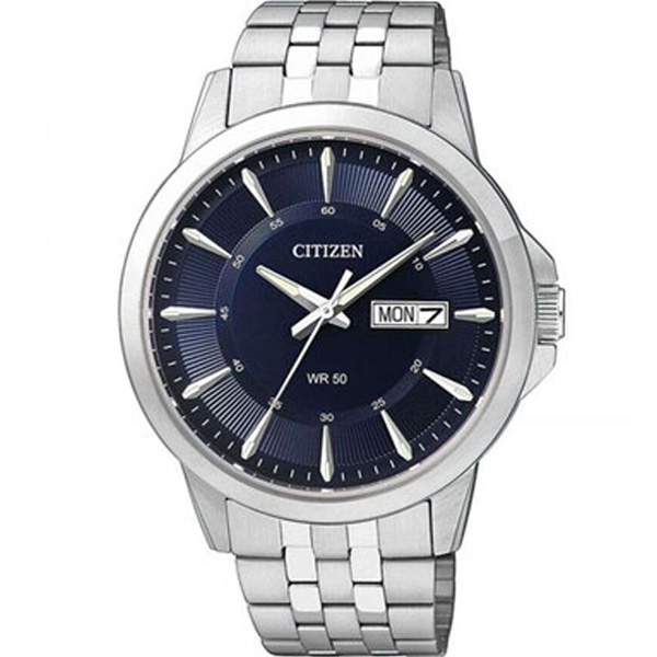 Citizen BF2011-51L Men’s Watch - Stainless Steel Band, Blue Dial, Day & Date Display