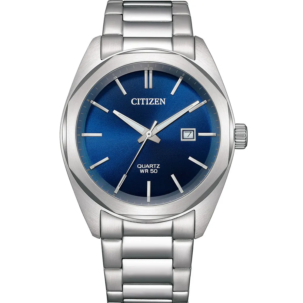 Citizen BI5110-54L Men’s Watch - Stainless Steel Band, Blue Dial