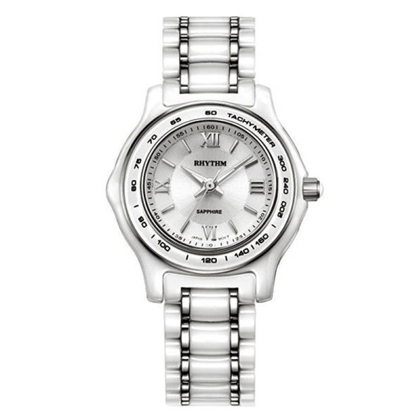 Rhythm C1102C01 Two Tone Chain Silver Dial Ladies Gift Watch