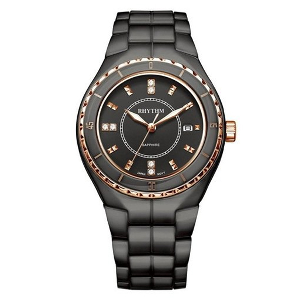 Rhythm C1107C04 Black Chain Analog Dial Ladies Gift Watch