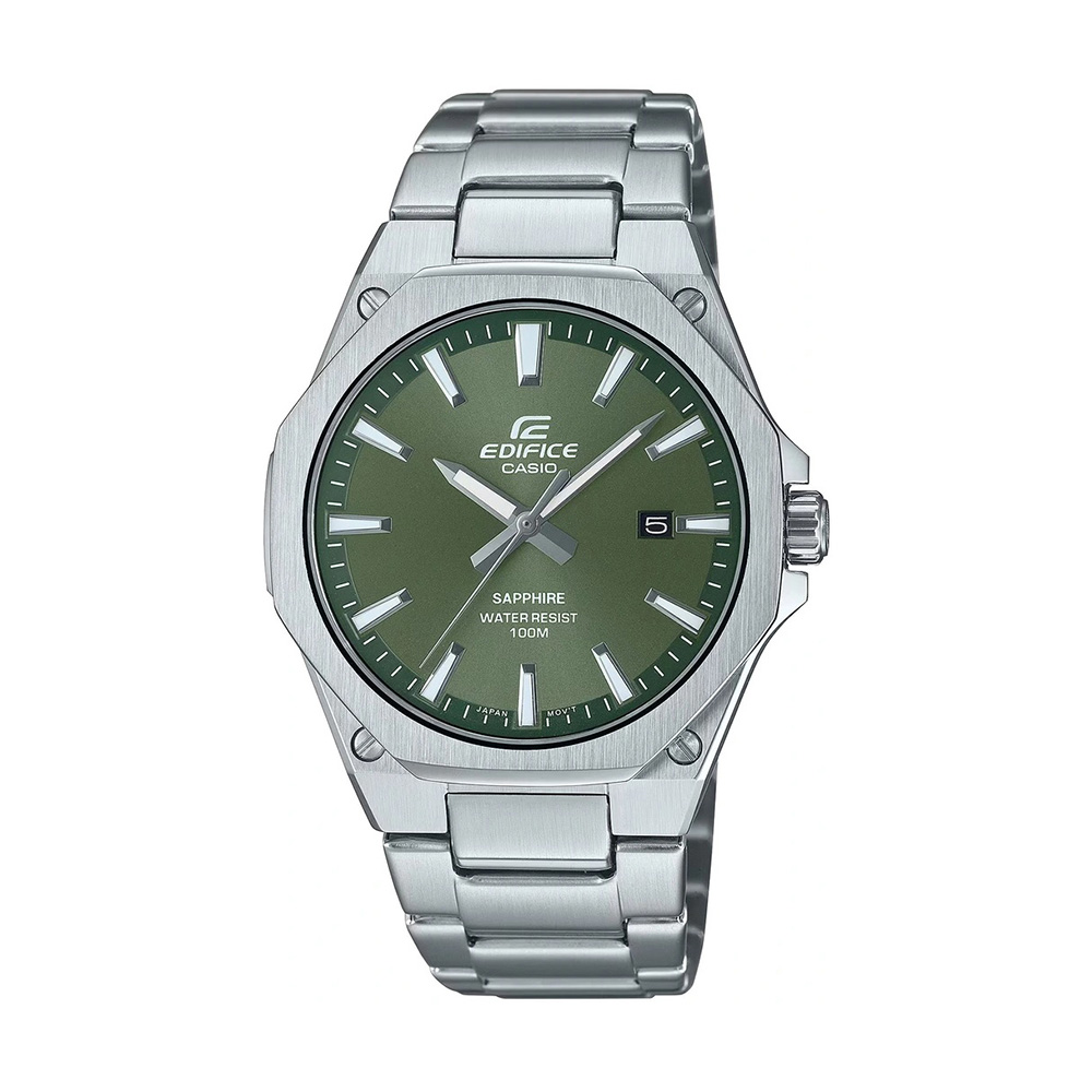 Casio Edifice EFR-S108D-3AVUDF Men's Slim Green Dial Stainless Steel Analog Watch