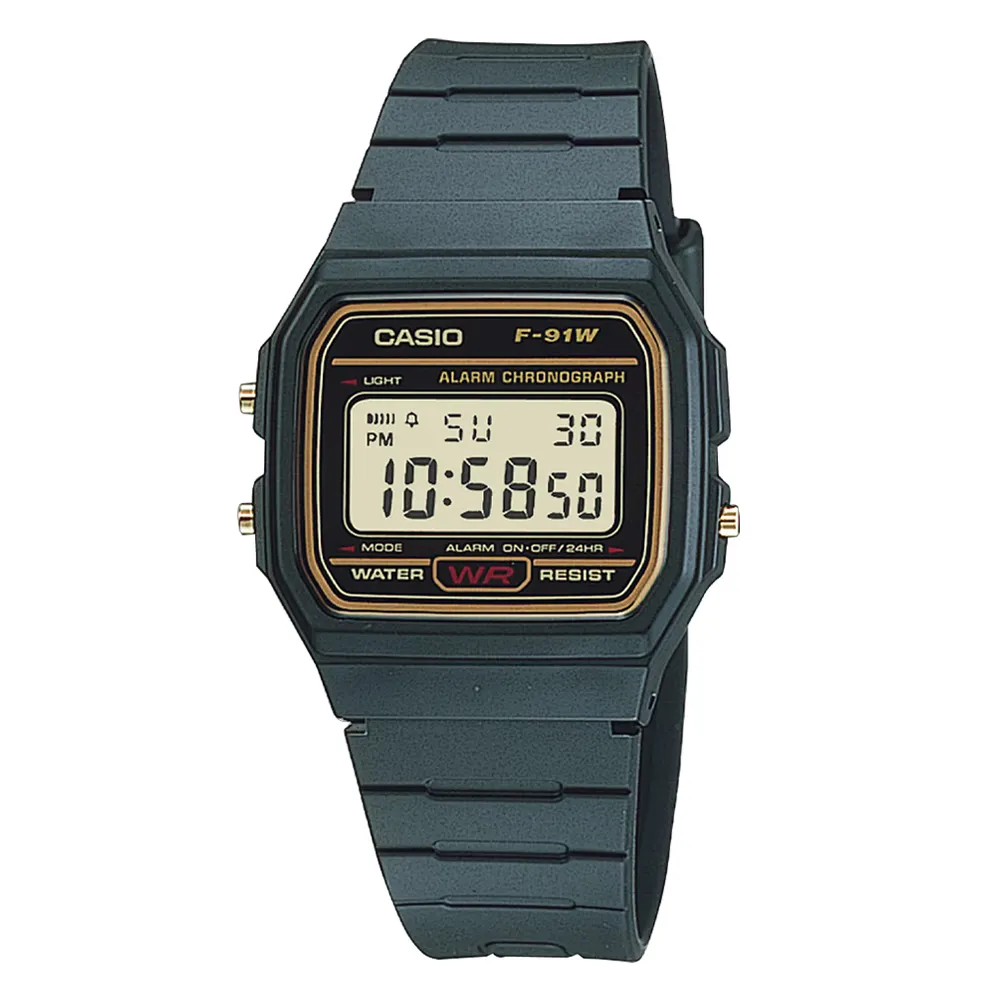 Casio F-91WG-9QDF Vintage Digital Dial Black Resin Band Watch