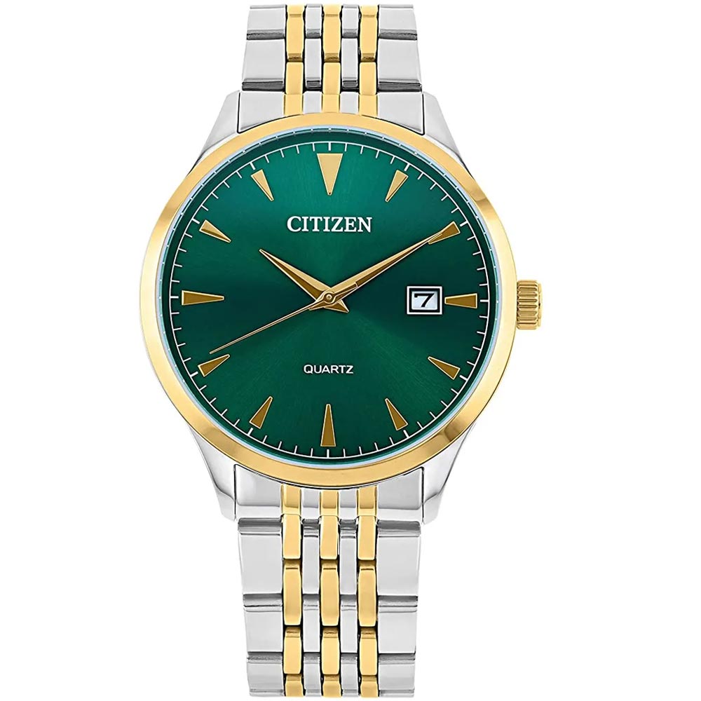 Citizen DZ0064-52L Metal Band Men's Watch - Green Dial, Stainless Steel Band