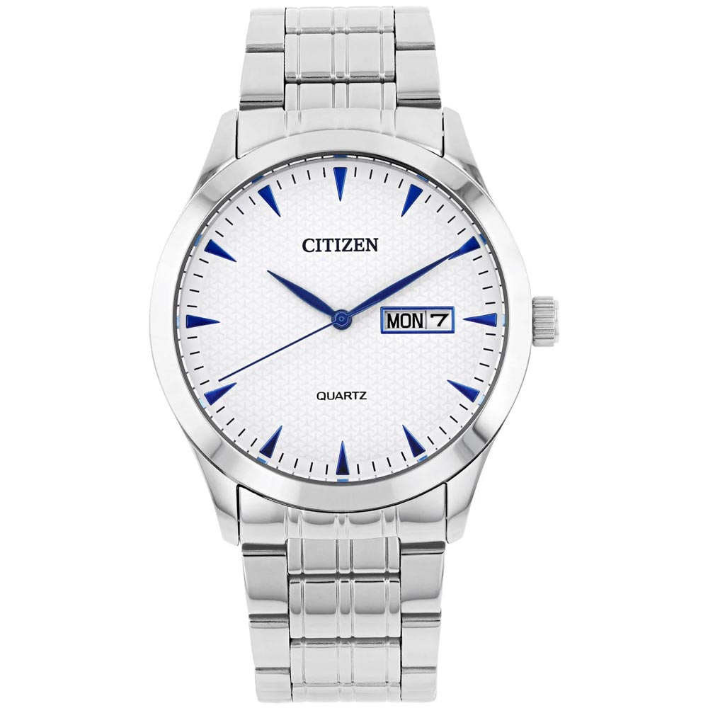 Citizen DZ5010-54A Men’s Watch - White Dial, Stainless Steel, Day & Date Display