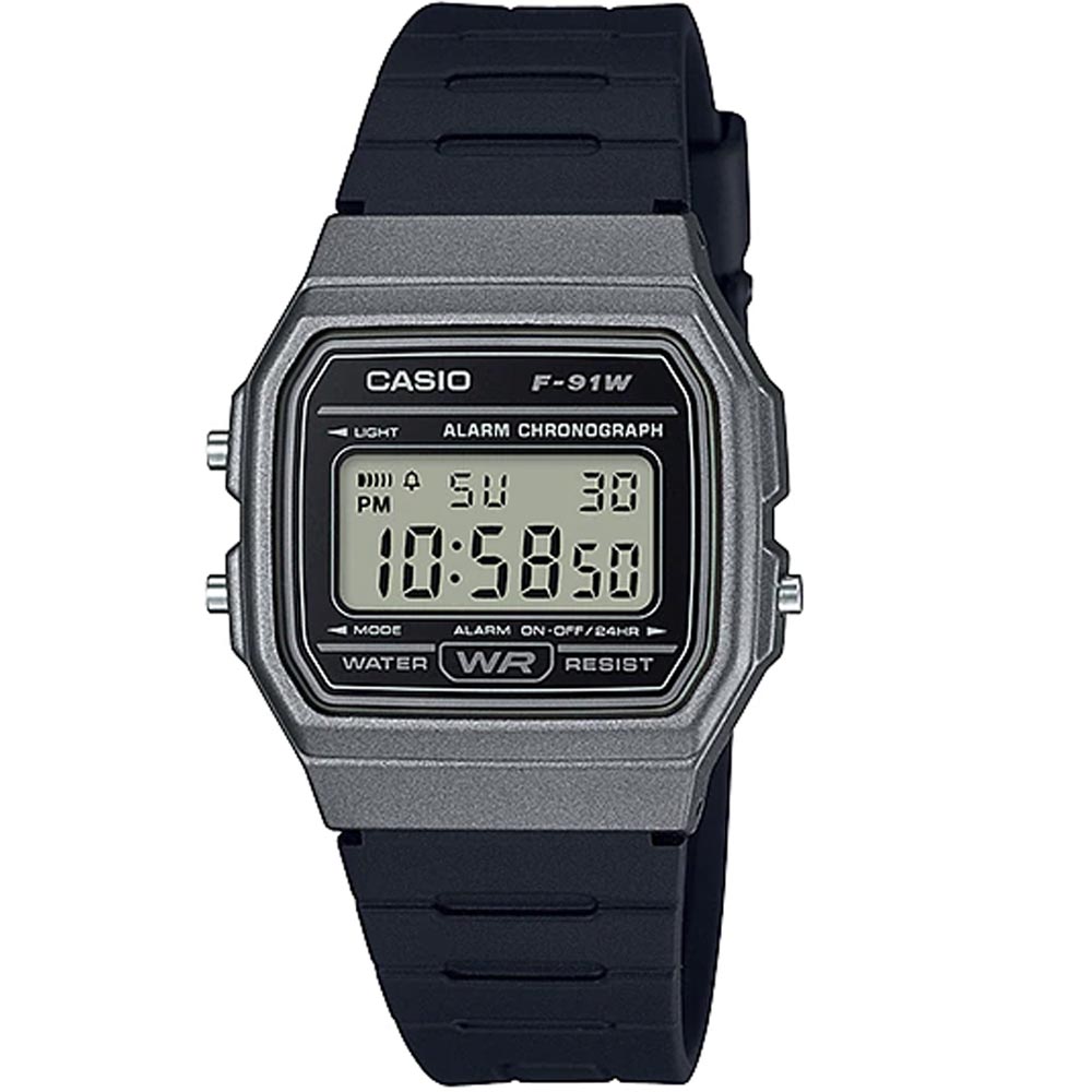 Casio F-91WM-1BDF Vintage Digital Dial Black Resin Band Watch