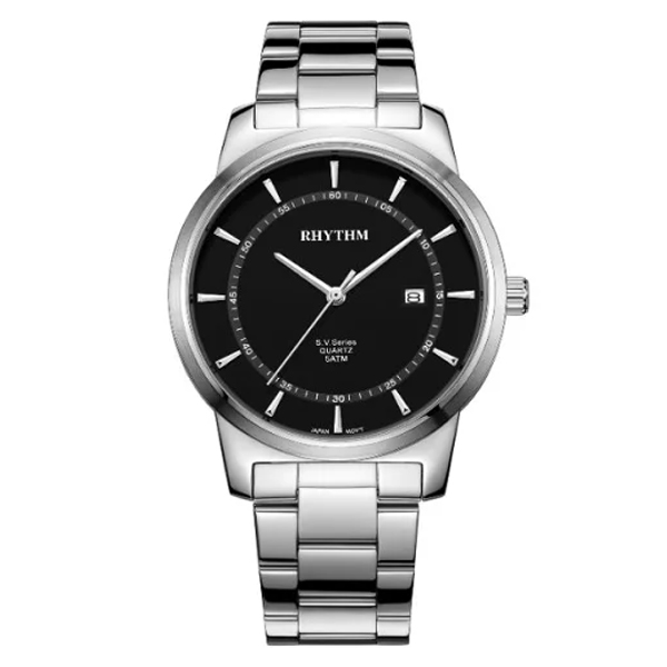 Rhythm GS1601S02 Silver Steel Band Dress Watch For Men's