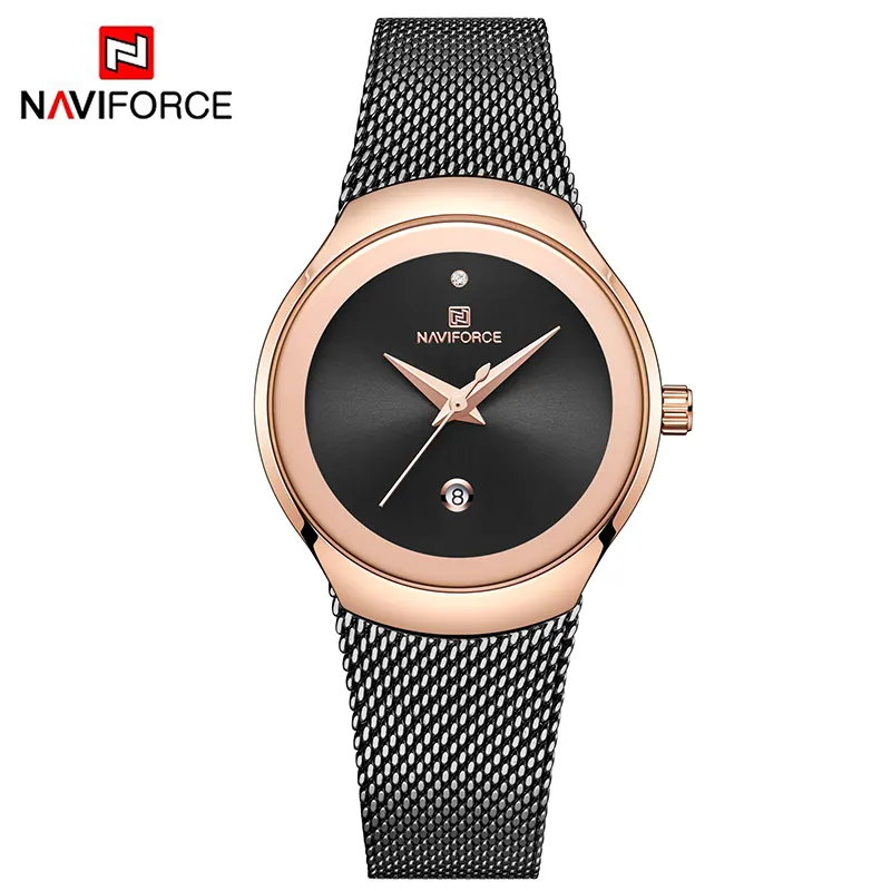 NaviForce 5004 Black Band Black Dial Ladies Watch