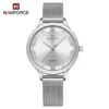 NAVIFORCE 5023 Luxury Ladies Watche Quartz Fashion New design Stainless Steel Mesh wrist watch