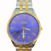 KWC 127 Blue Analog Dial Golden Silver Chain Men’s Wrist Watch
