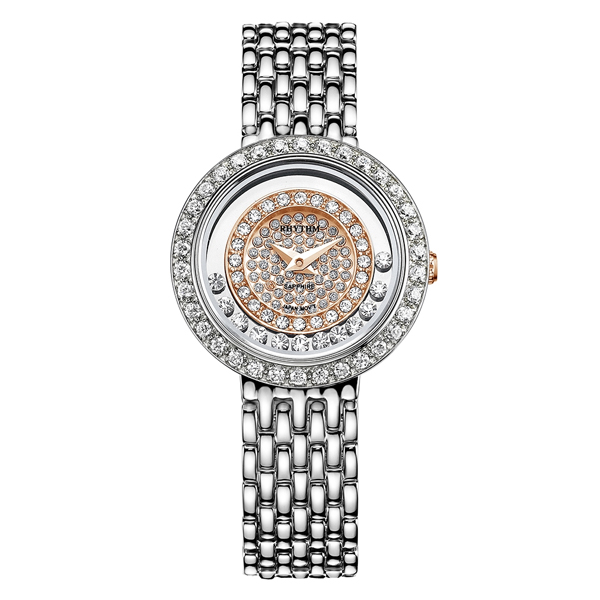 Rhythm L1203S03 Stone Dial Silver Bracelet Ladies Gift Watch