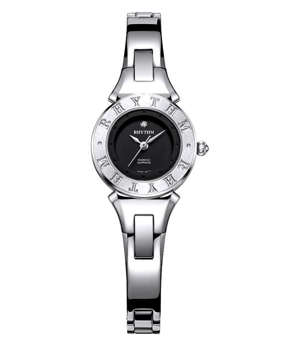 Rhythm L1301S08 Sapphire Silver Bracelet Ladies Dress Watch