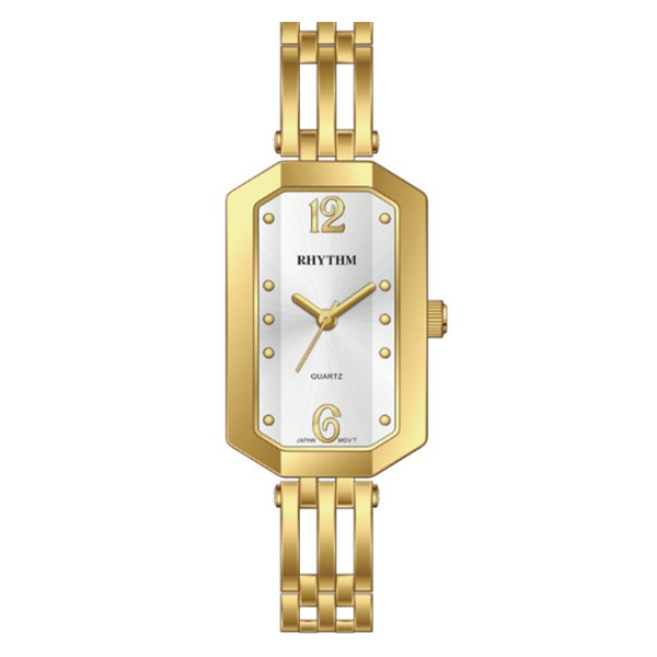 Rhythm LE1612S04 Golden Chain Silver Dial Ladies Gift Watch