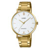 Casio LTP-VT01G-7B Golden Chain White Dial Watch For Ladies