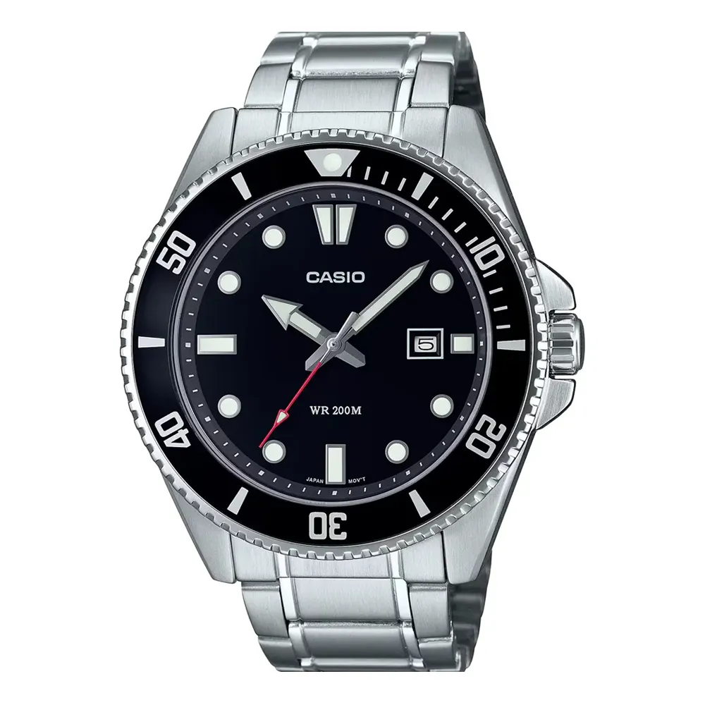 MDV-107D-1A1, Black Dial with Metal Band