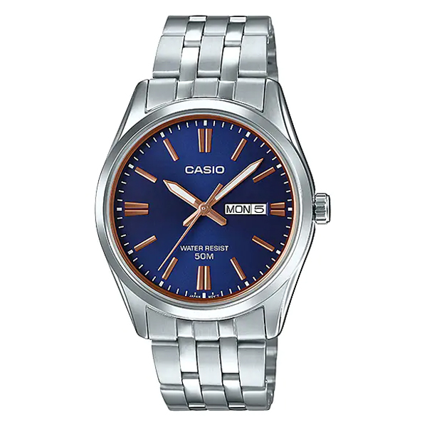 Casio MTP-1335D-2A2V Men's Blue Dial Silver Chain Dress Watch