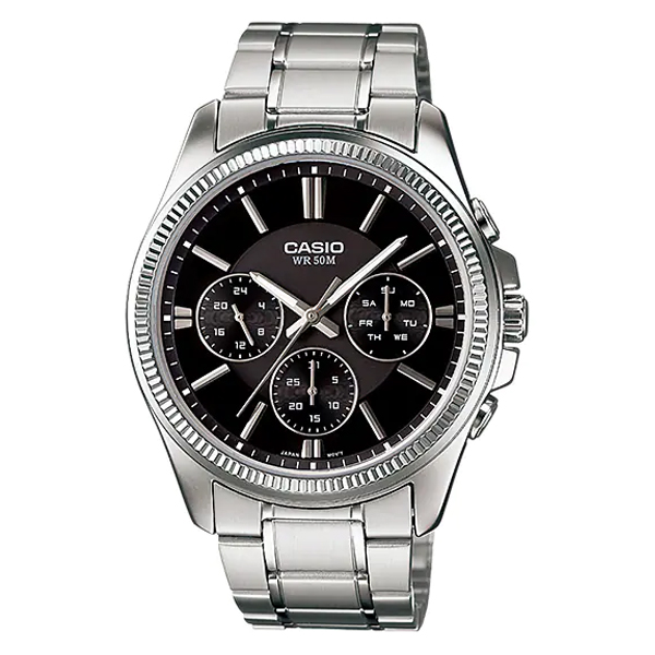 Casio MTP-1375D-1AV Multi Dial Silver Chain Men's Dress Watch