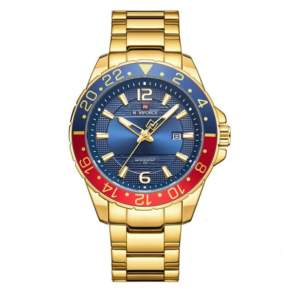 NaviForce 9192 Golden Chain Rotating Bezel Men's Gift Watch