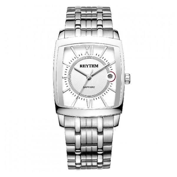 Rhythm P1201S01 White Dial Silver Chain Men's Formal Watch