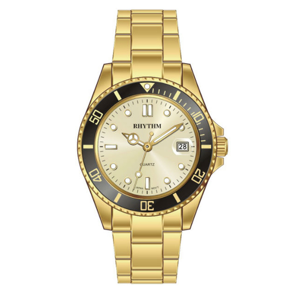 Rhythm RQ1601S12 Golden Chain Analog Dial Men's Gift Watch