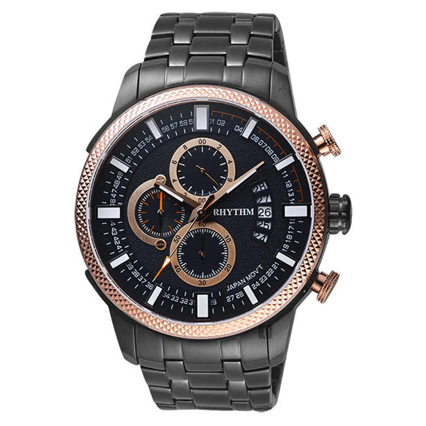 Rhythm SI1607S06 Men's Black Chronograph Dial Dress Watch