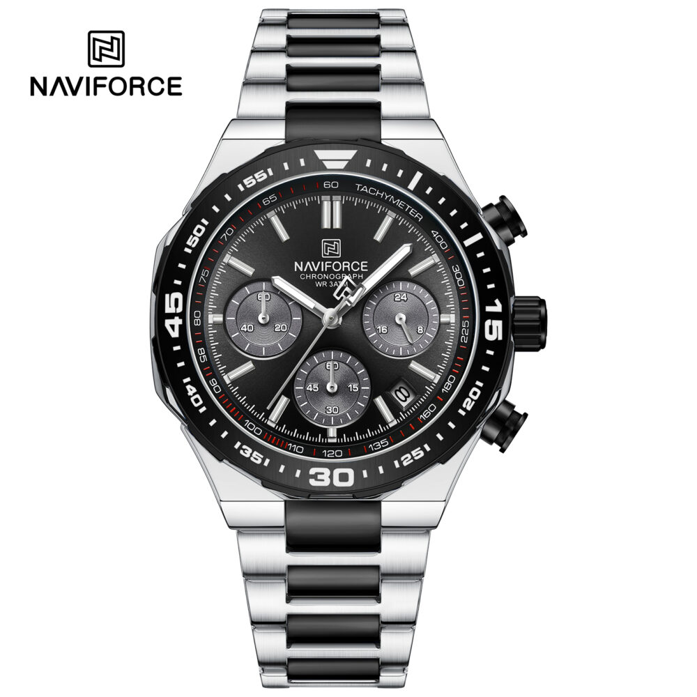 Naviforce NF 8049 S/B/B Men’s Stainless Steel Analog Watch