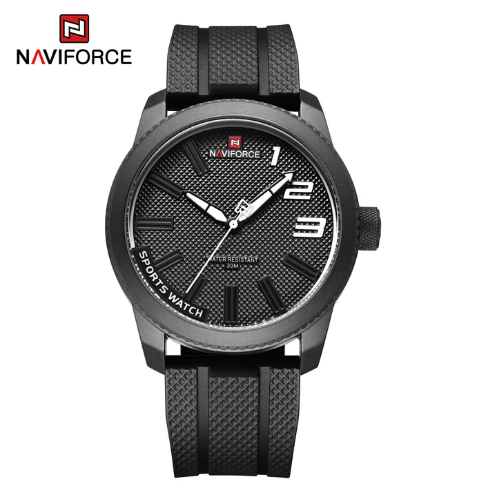 NF9202 B/W/B Men's Watch - Stylish Quartz with TPU Strap