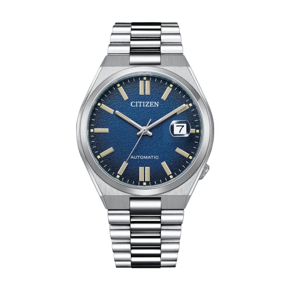 Tsuyosa NJ0151-88L Automatic Men’s Watch – Blue Dial, Silver Stainless Steel Case