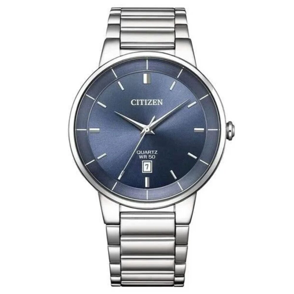 Citizen Quartz Blue Dial Men's Watch BI5120-51L - Stainless Steel, 50M Water Resistance