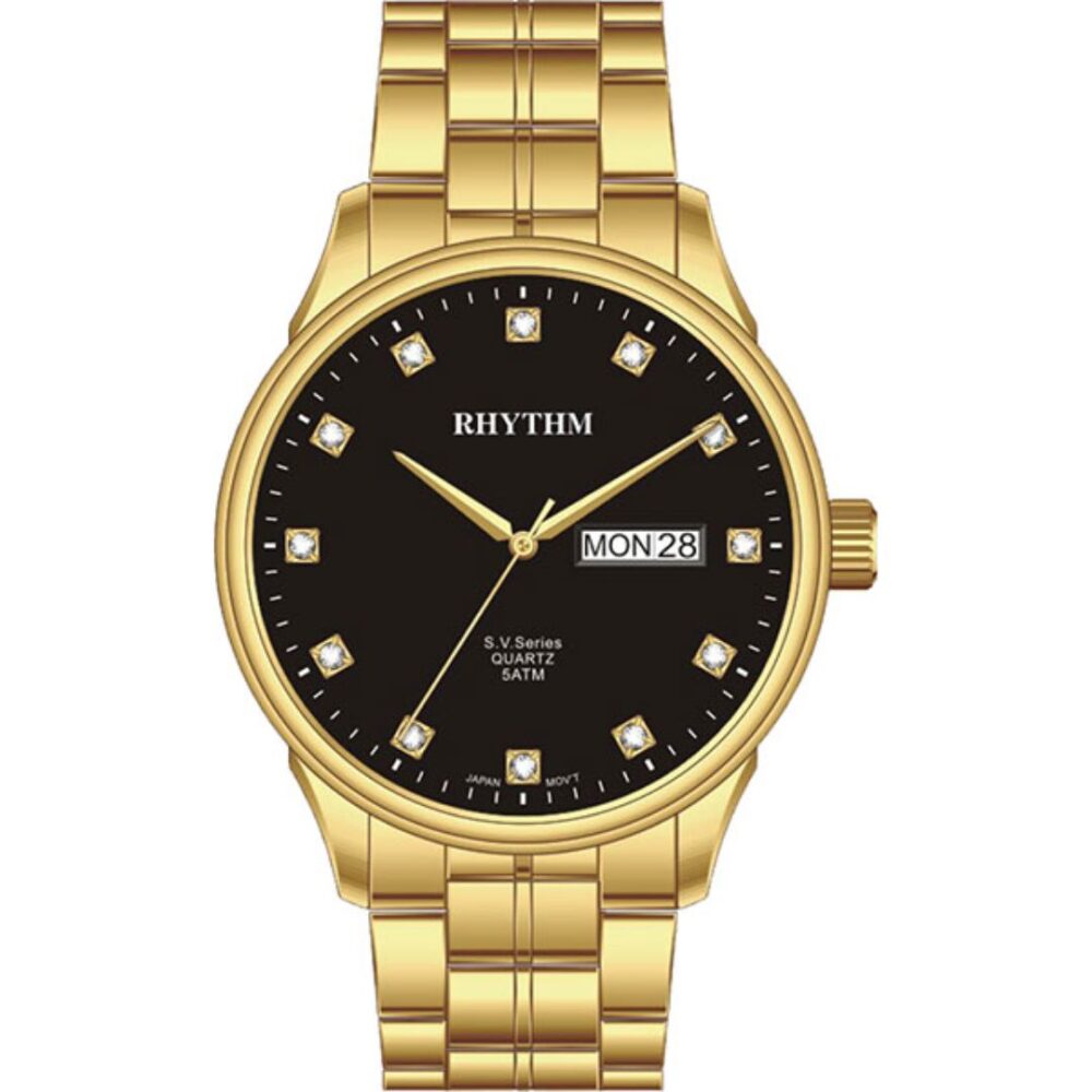 Rhythm GS1602S07 Men's Analog Watch – Black Dial